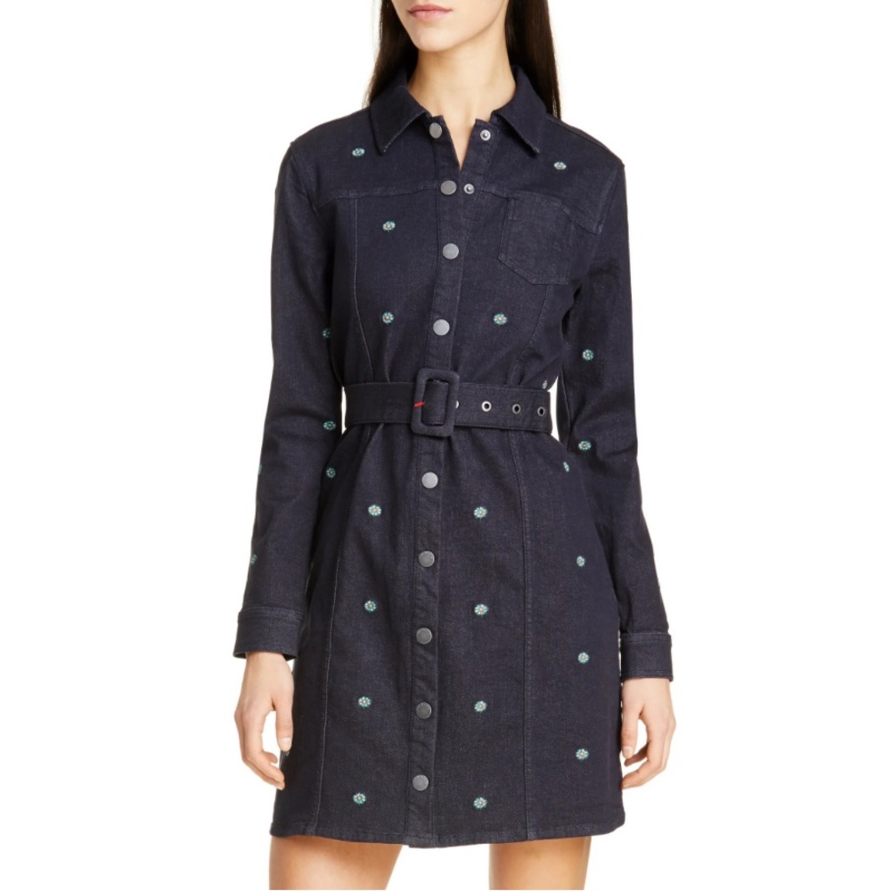 Ted Baker Denim Dark Blue Button-Up Dress size 2 (us size 6)